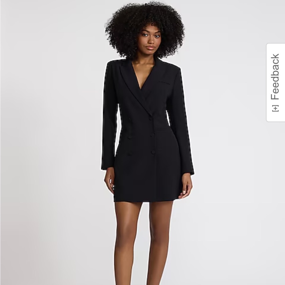 Express Double Breasted Padded Shoulder Blazer Romper